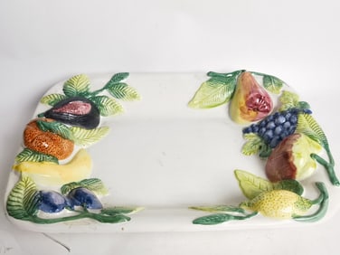 Vintage Ceramic Majolica Fruit Platter