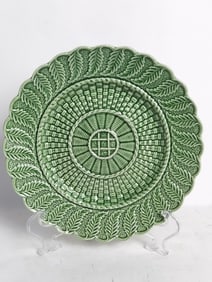 Vintage Bordallo Pinheiro Basketweave Plate