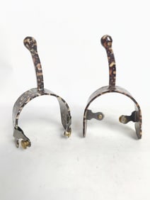Pr. of Showman Boot Print Stainless Steel Spurs