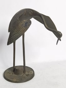 Vintage Japanese Bronze Crane