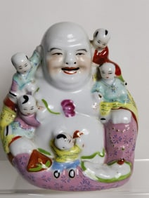 Vintage Chinese Porcelain Famille Rose Buddha