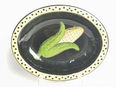 1996 Vintage Porcelain Hand Painted Corn Plate, Si
