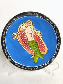 NTunks Phunky Art Ceramic Mermaid Plate