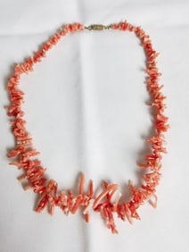Pink Coral Branch Necklace