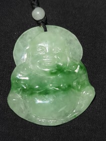 Chinese Jadeite Carved Buddha Pendant