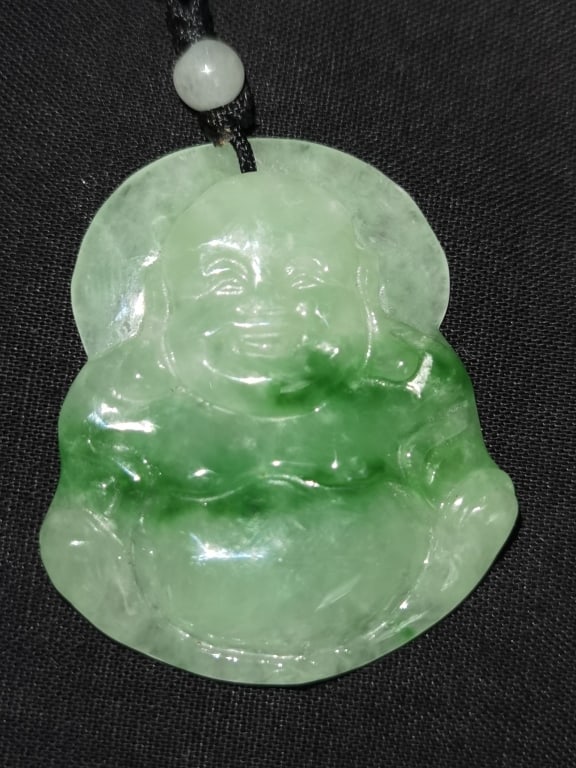 Chinese Jadeite Carved Buddha Pendant (1 of 2)