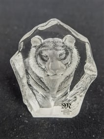 Mats Jonasson Tiger Crystal Paperweight
