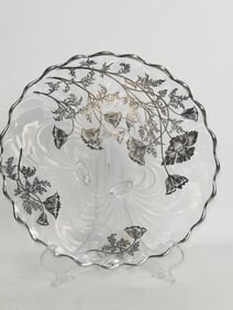 Vintage Sterling Silver Overlay Clear Crystal Plat