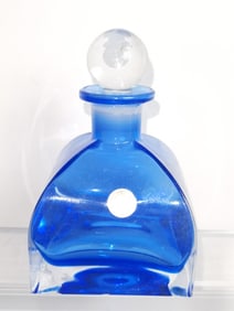 Vintage Cobalt Blue Lead Crystal Perfume Bottle
