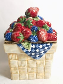 Fresh Berries Porcelain Cookie Jar