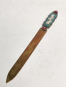 Vintage Italian Hand Made Bronze Letter Opener