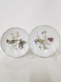 (2) Vintage Bavaria Germany Porcelain Debra Plates