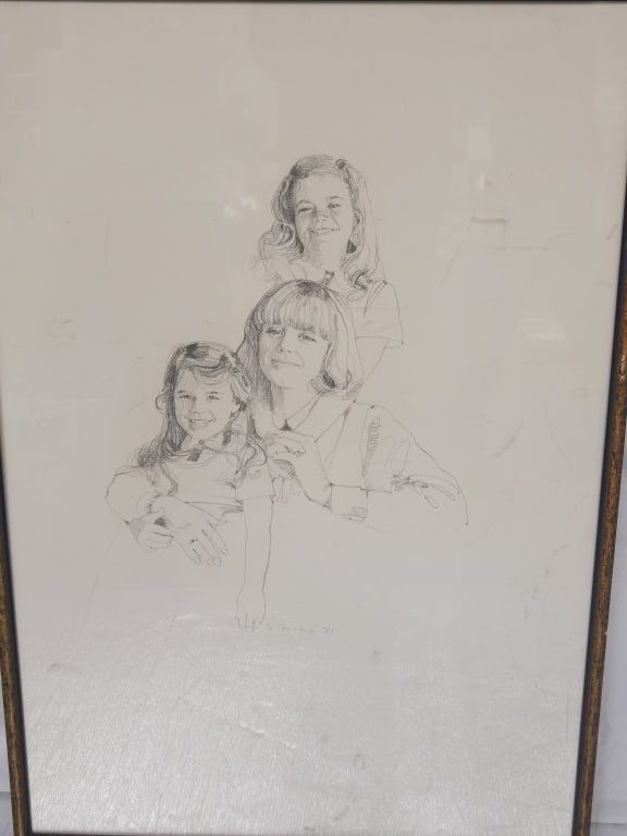 Vintage Pencil Drawing: Vintage Pencil Drawing, 31in by 46in