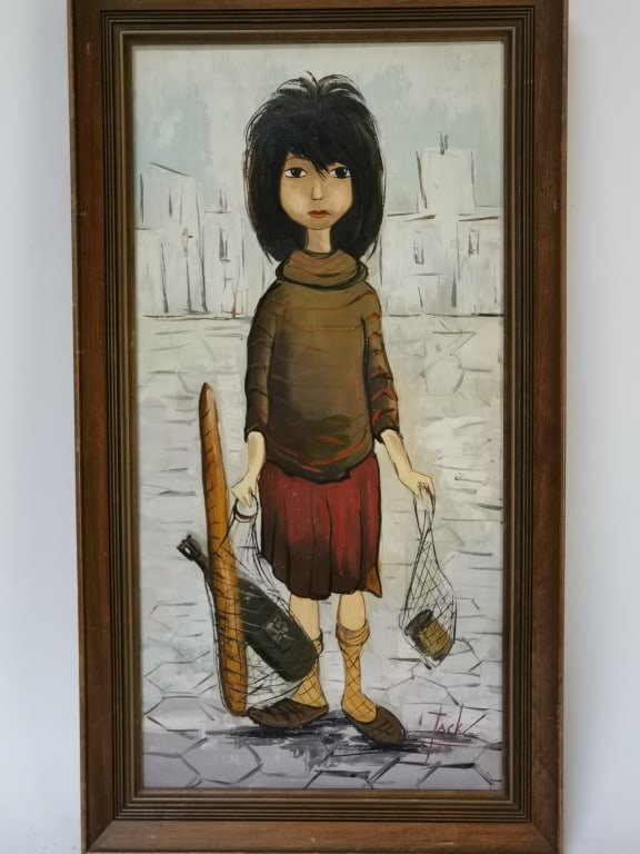 Girl Oil Painting, Signed Jack: Girl Oil Painting, Signed Jack, 27in by 15in