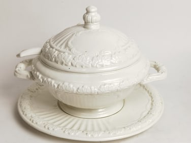Vintage Italian Mid-Century White Lion Head Tureen