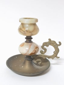 Vintage Onyx Marble Candle Holder