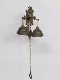 Vintage Hanging Brass Three-Bells Chime Door Bell