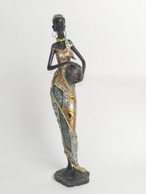 African Sculpture Decor Art of Tribal Lady