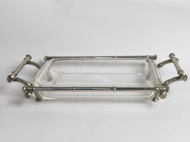 Vintage Faux Bamboo Silver Plated Chefing Dish