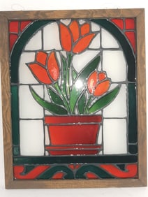 Vintage Plexiglass Stained Window