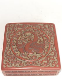19th C. Chinese Cinnabar Carved Box