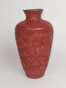 Chinese Cinnabar Carved Vase
