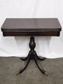 Brandt Sheraton Style Mahogany Swivel Flip-Top Game Table