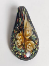 Vintage Murano Italy Art Glass Floral Pendant