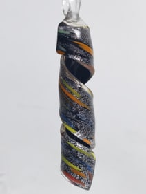 Vintage Murano Italy Art Glass Twist Pendant