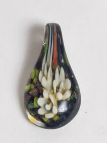 Vintage Murano Italy Art Glass Floral Pendant
