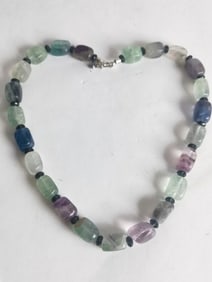 Green/Purple Quartz Bead Necklace