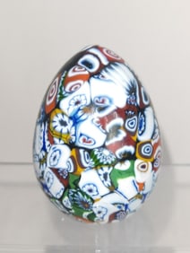 Vintage Murano Italy Millefiori Glass Paperweight