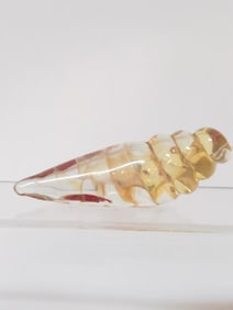 Vintage Amber Glass Shell Paperweight