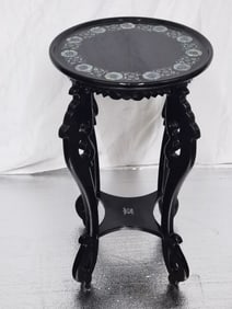 Chinese Mother-of-Pearl Inlay Lacquer over Wood Stand