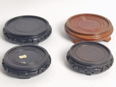 (4) Chinese Wood Carved Stands