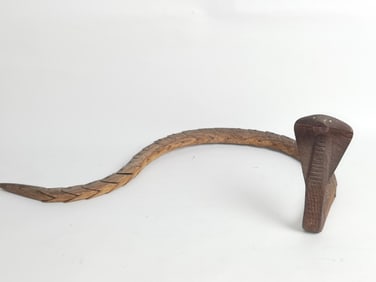 Vintage Hand Carved Folk Art Wood Cobra