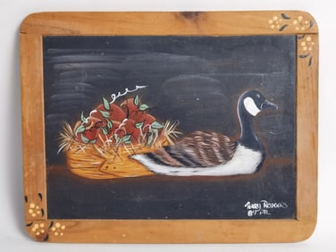 Vintage Duck Painting on Wood by Terry Rodgers