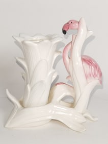 Vintage Porcelain Flamingo Vase