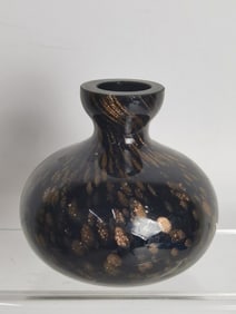 Vintage Black Glitter Glass Perfume Bottle