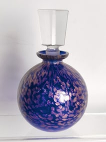 Vintage Purple Glitter Glass Perfume Bottle
