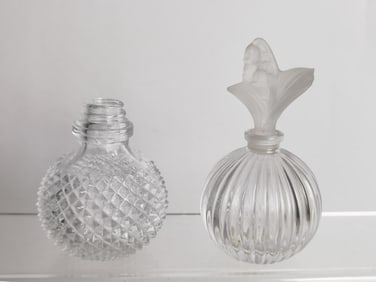 (2) Vintage Bulb Glass Perfume Bottles