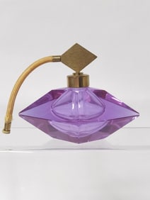 Vintage Murano Italy Amethyst Glass Perfume Bottle