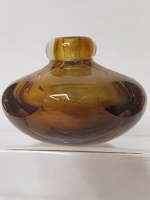 Vintage Murano Italy Amber Glass Perfume Bottle