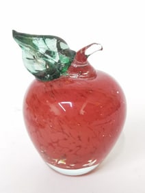 Vintage Art Glass Apple Paperweight