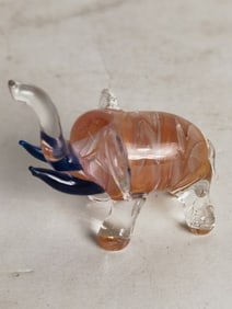 Vintage Swirl Art Glass Elephant
