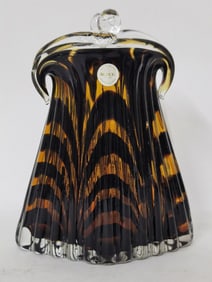 Block Crysstal Brown Stripe Vase