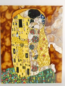 Vintage Gustav Klimt "The Kiss" Transparent Plaque