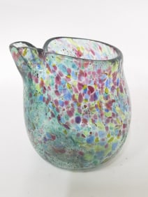 Vintage Hand Blown Mexican Art Glass Creamer