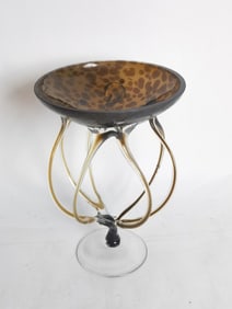 Vintage Josefina Krosno Turtoise Glass Octopus Bowl