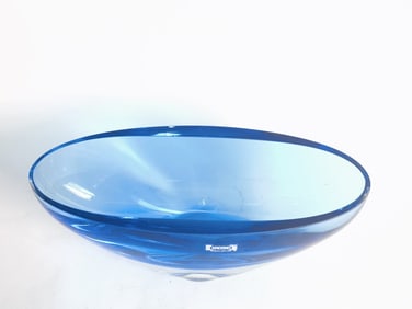 Vintage Krosno Blue Glass Bowl